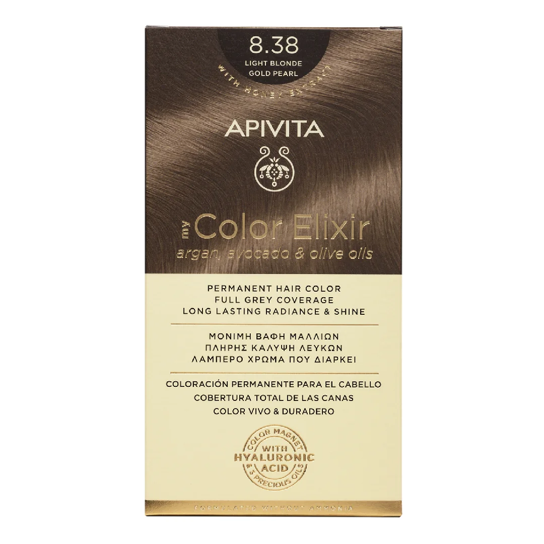 Vopsea De Par My Color Elixir, Light Blonde Gold Pearl N8.38, 155 Ml, Apivita