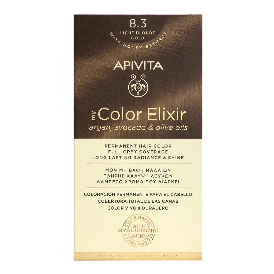 Vopsea De Par My Color Elixir, Light Blonde Gold N8.3, 155 Ml, Apivita