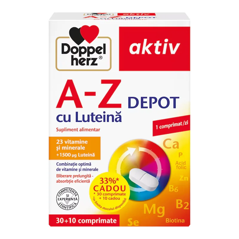 A-Z Depot Cu Luteina Aktiv, 30 + 10 Comprimate, Doppelherz