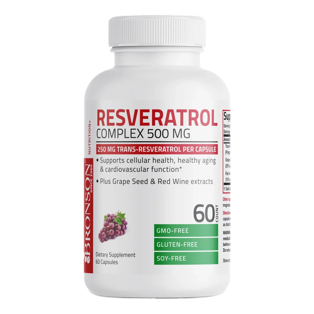 Resveratrol 500 mg Complex, 60 Capsule, Bronson Laboratories