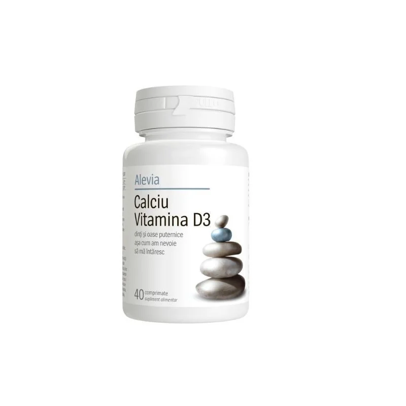 Calciu Vitamina D3, 40 Comprimate, Alevia