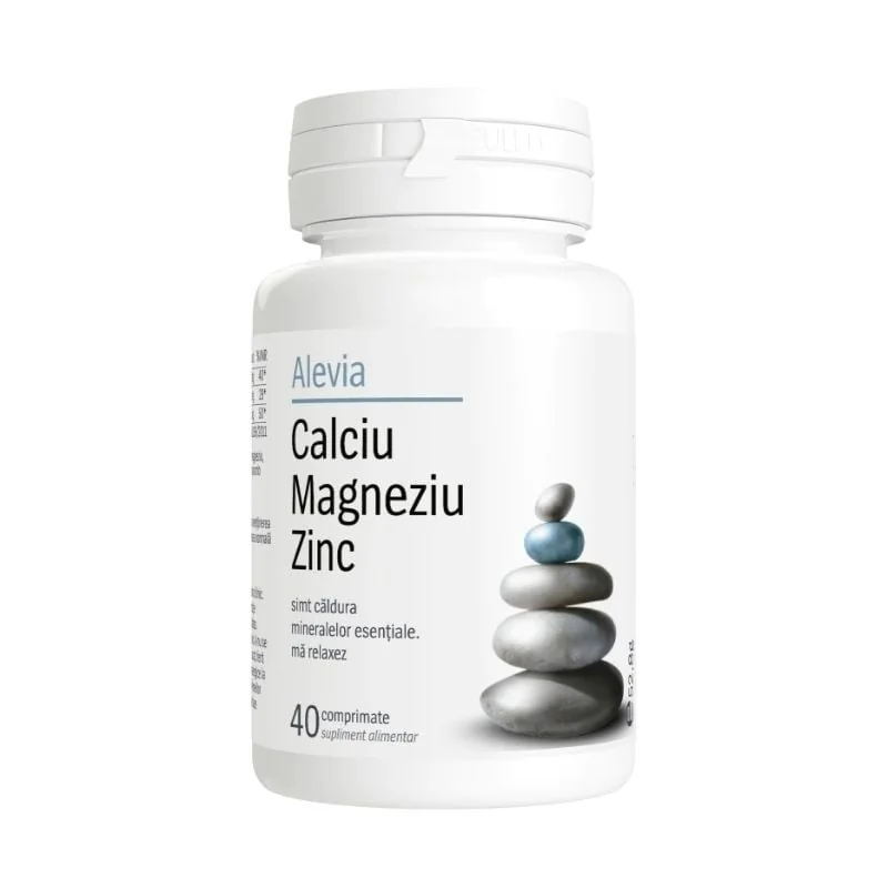 Alevia Calciu Magneziu Zinc, 40 Capsule