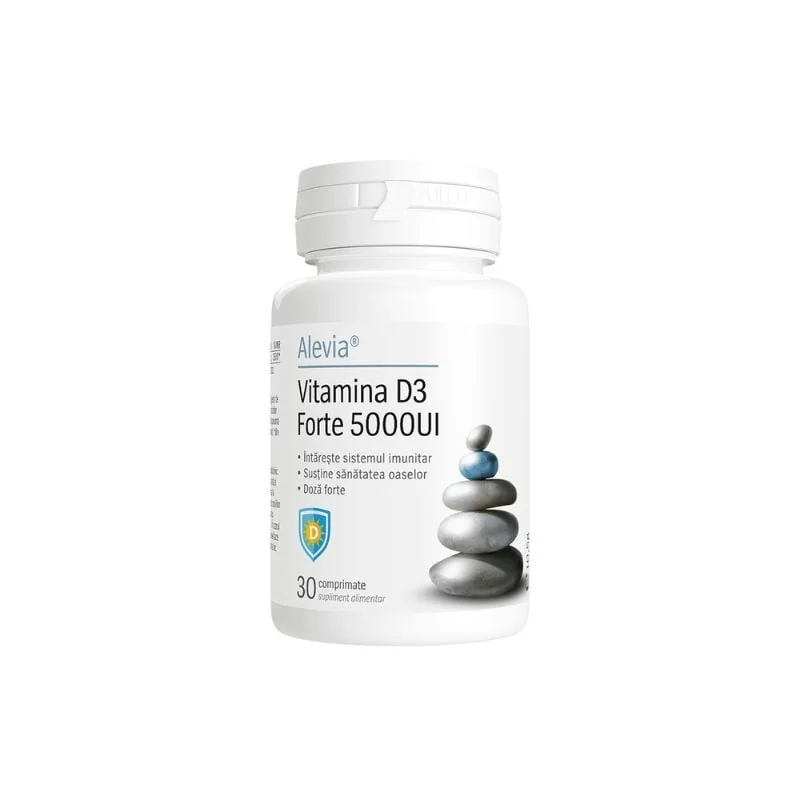 Vitamina D3 Forte 5000UI, 30 Comprimate, Alevia