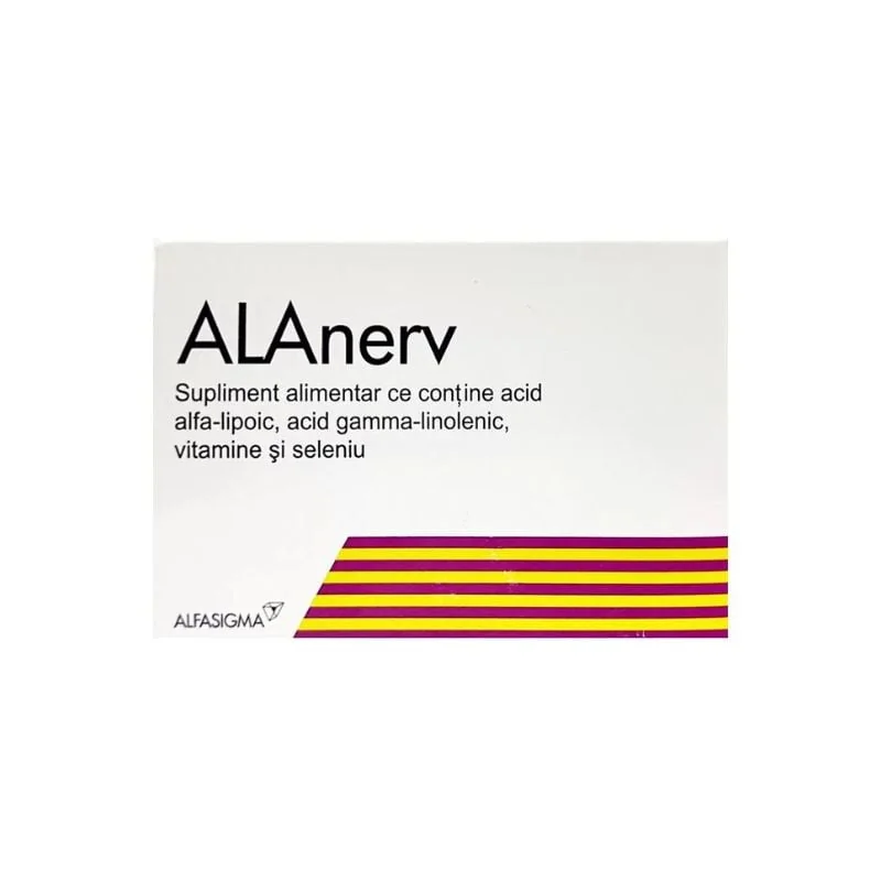 Alanerv - Supliment Împotriva Stresului Oxidativ, 920 Mg, 20 Capsule