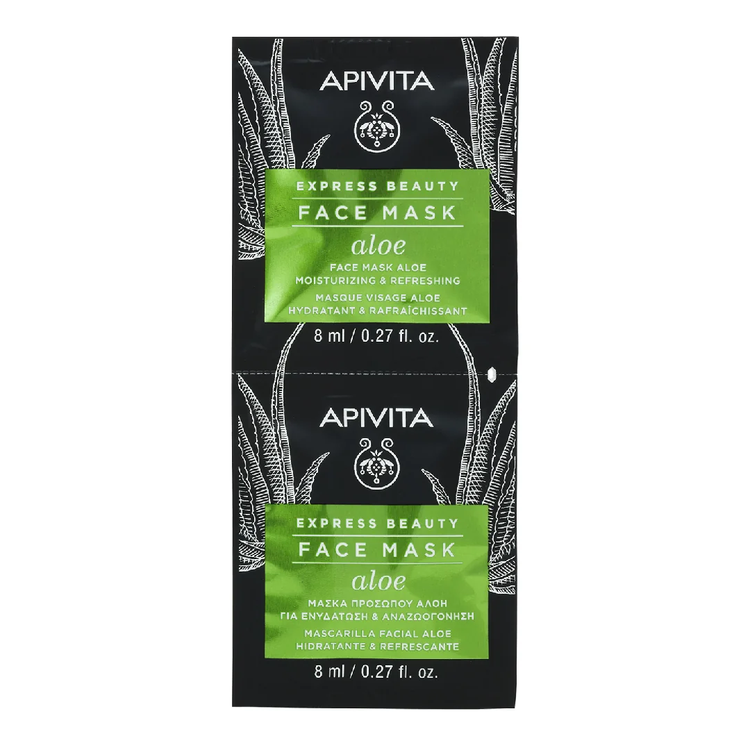 Mască De Față Hidratantă Cu Extract De Aloe Express, 2*8 Ml, Apivita