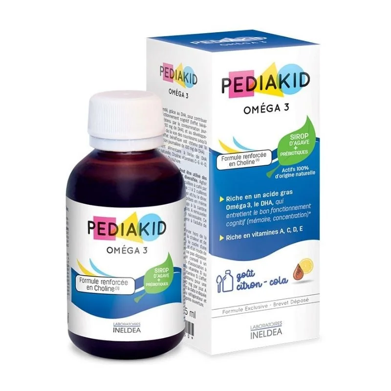 Sirop Pentru Copii Omega 3 Și Vitamina A,C,D,E Cu Aroma De Cola, 125 Ml, Pediakid
