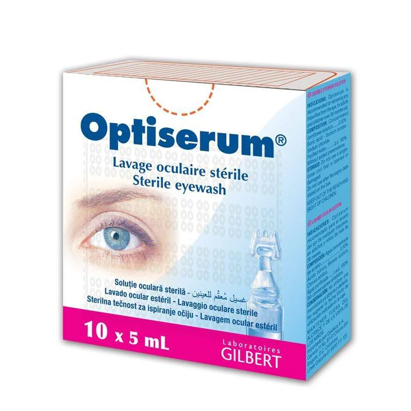 Solutie Oculara Sterila Optiserum, 10 Unidoze*5 Ml, Laboratoires Gilbert