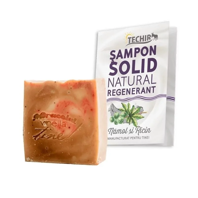 Techir Sampon Solid Natural Regenerant Namol Si Ricin, 120 G