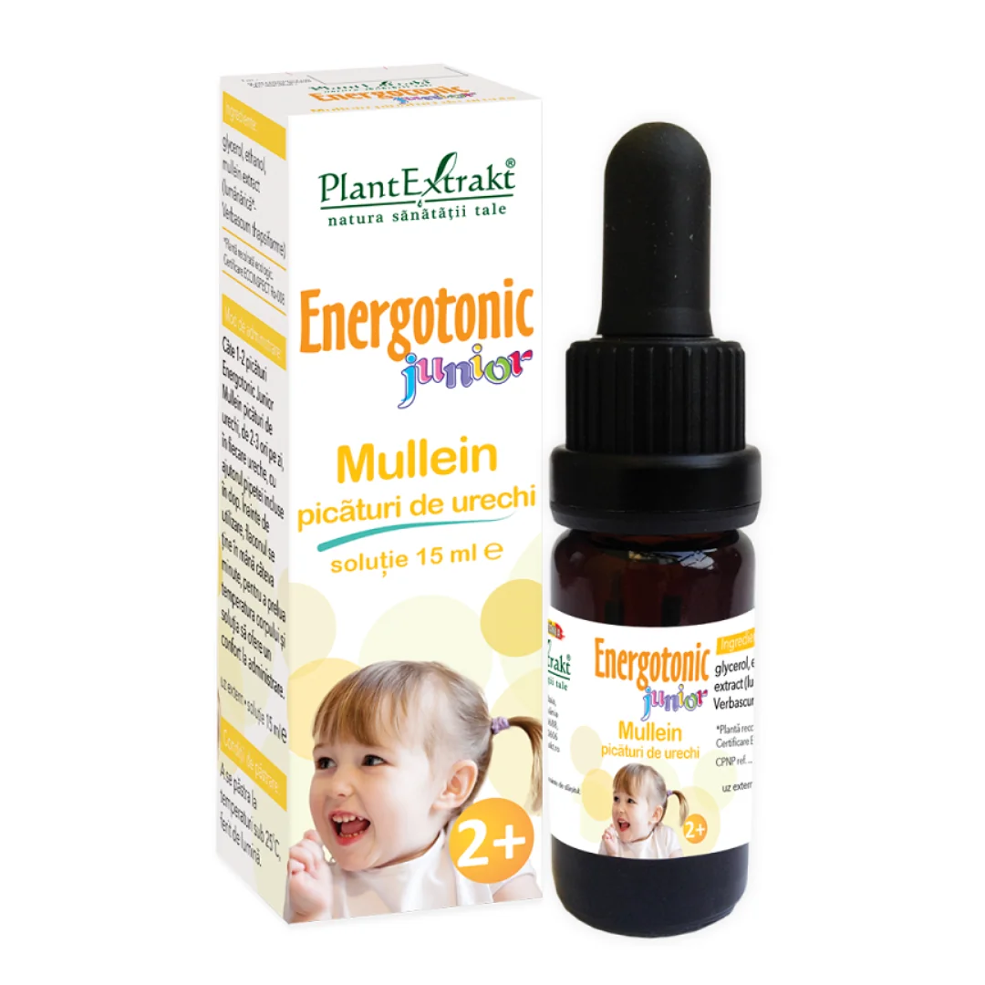 Picături De Urechi Energotonic Junior Mullein, 15 Ml, Plant Extrakt
