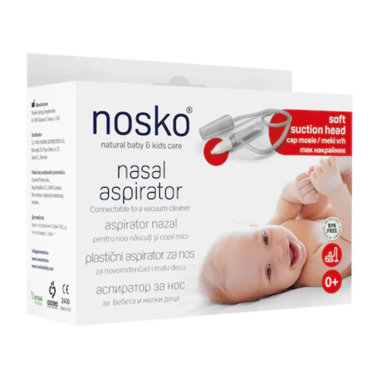 Aspirator Nazal Cu Cap De Aspiratie Moale, 0+ Luni, Nosko