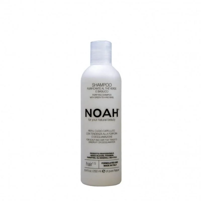 Noah Sampon Natural Purifiant Cu Ceai Verde Pentru Par Cu Mătreață (1.5), 250 Ml