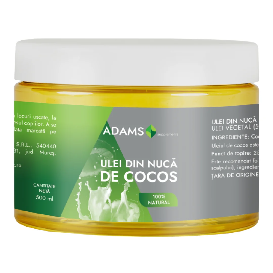 Ulei De Cocos Uz Alimentar, 500 Ml, Adams