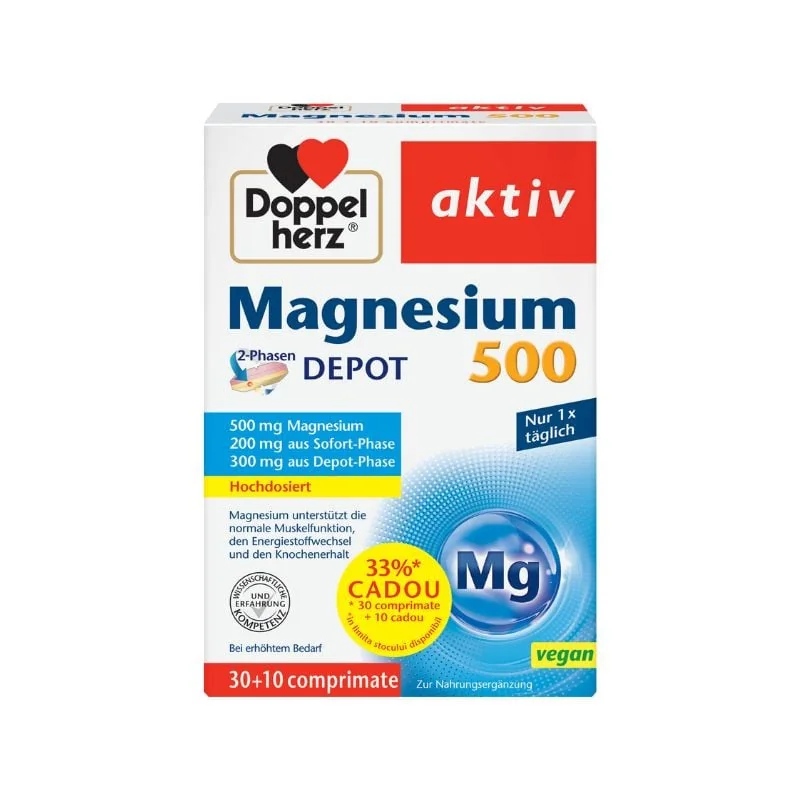 Magneziu 500 Mg, 30 + 10 Comprimate, Doppelherz