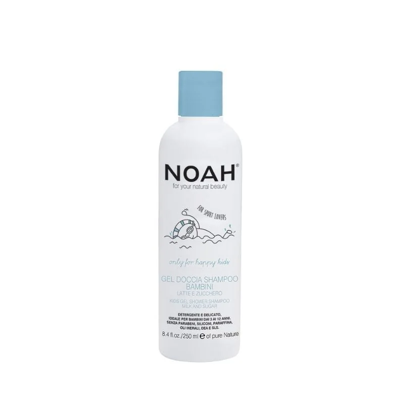 Noah Gel De Dus Si Șampon Cu Lapte & Zahar Pentru Copii, 250 Ml