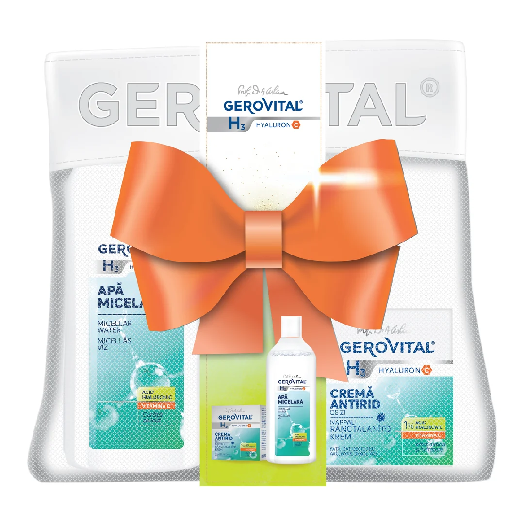 Pachet H3 Hyaluron C Crema De Zi Antirid Și Apa Micelara, Gerovital
