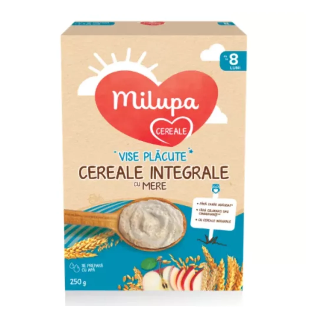 Cereale Integrale Cu Mere Vise Plăcute, +8 Luni, 250 G, Milupa