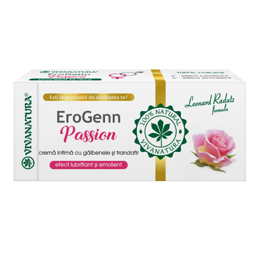 Crema Intima Cu Galbenele Si Trandafir EroGenn Passion, 20 Ml, Vivanatura