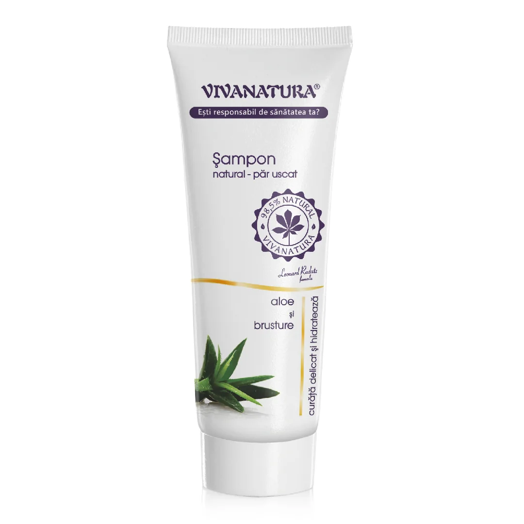 Sampon Pentru Par Uscat Cu Aloe Și Brusture, 250 Ml, Vivanatura