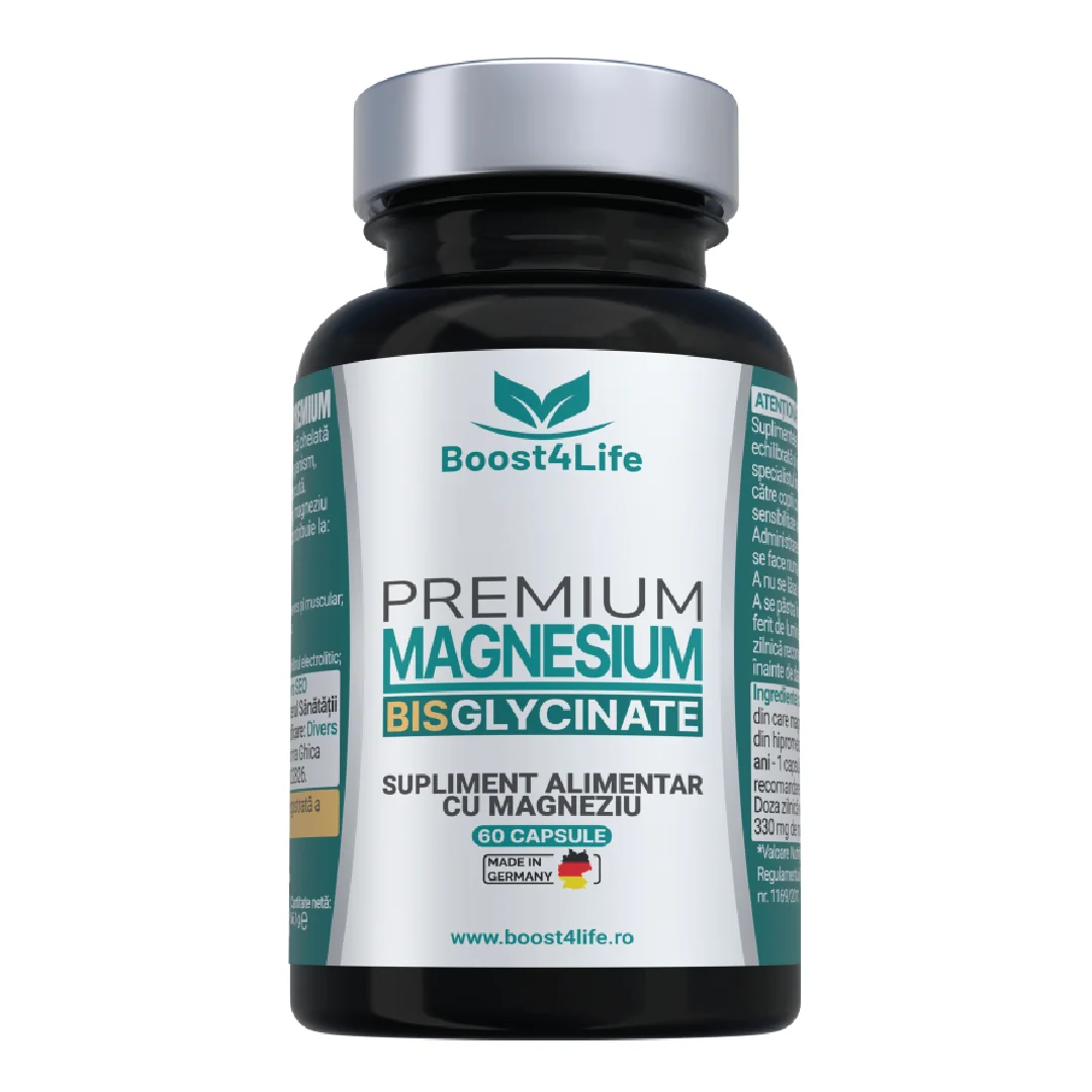 Magneziu Bisglicinat Premium, 60 Capsule, Boost4Life