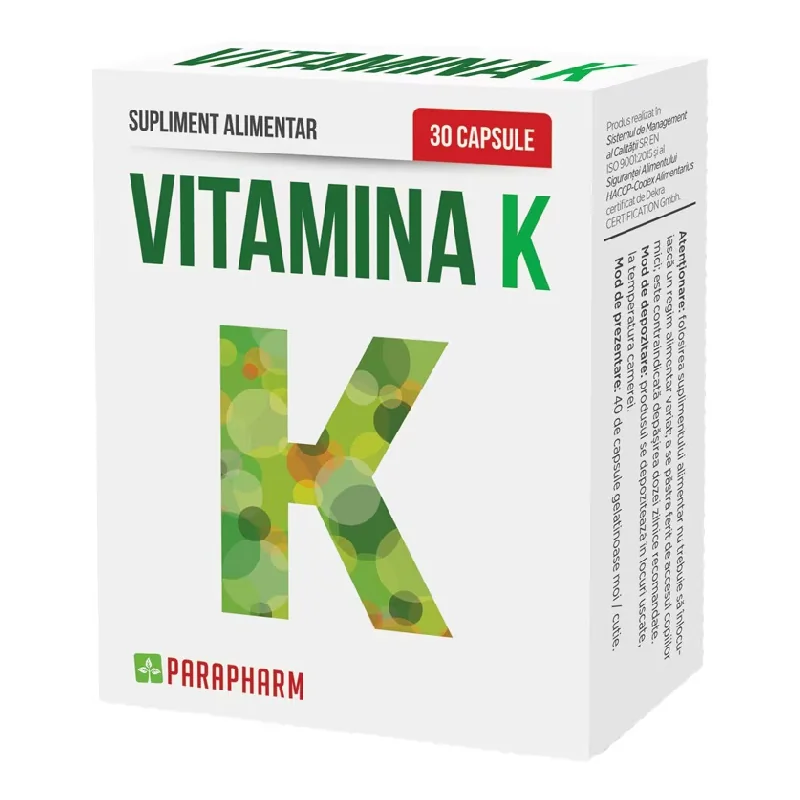 Vitamina K, 30 Capsule, Parapharm