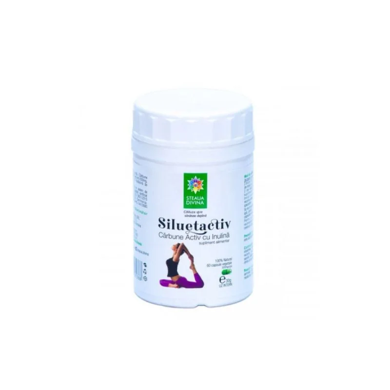 Siluetactiv, Cărbune Activ Cu Inulina, 60 Capsule, Steaua Divina