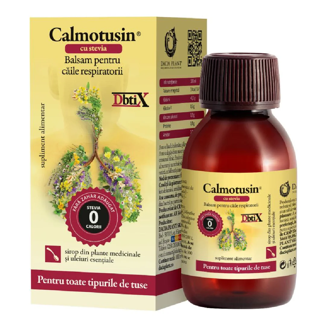 Calmotusin Sirop Cu Stevie Dbtix, 100 Ml, Dacia Plant