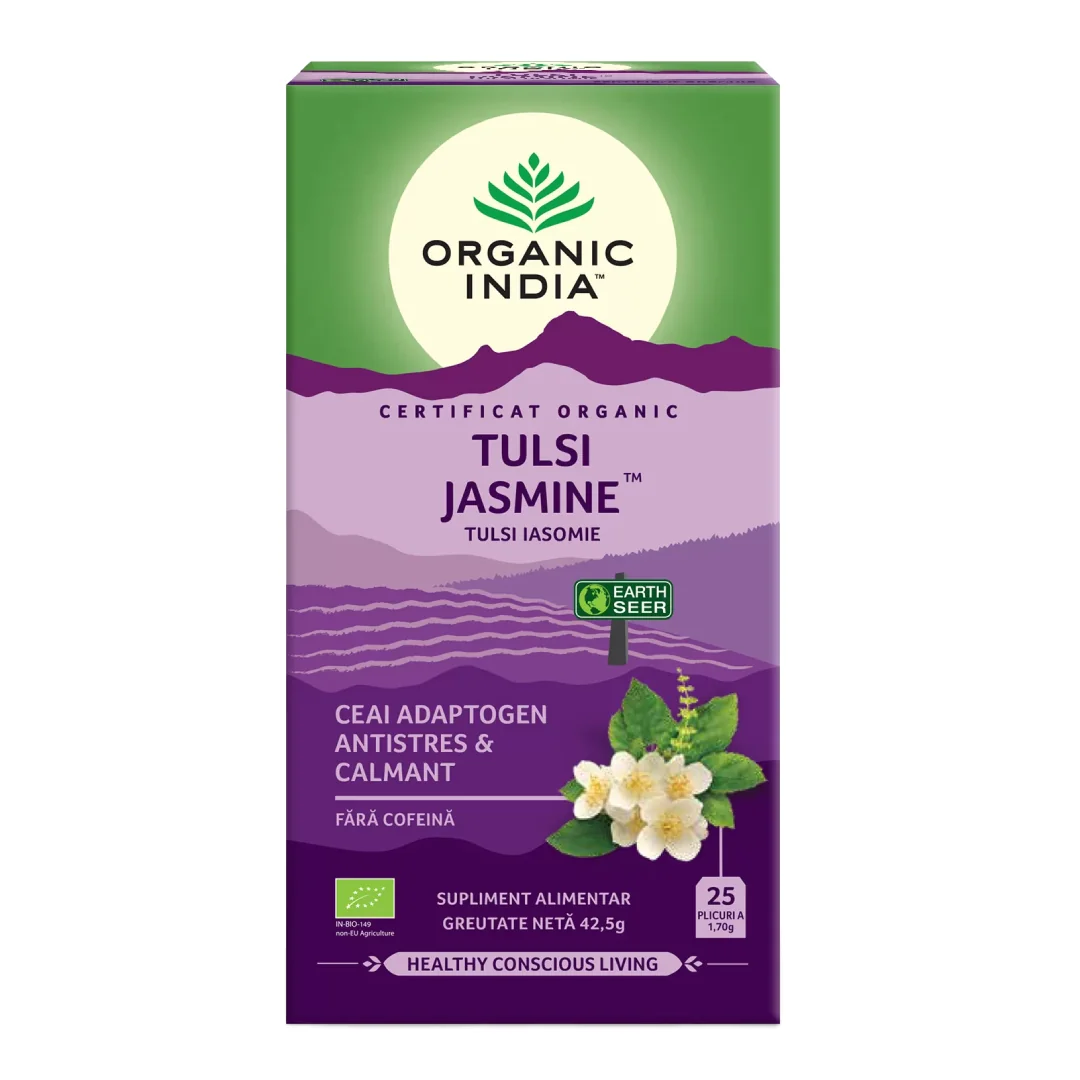 Ceai Bio Tulsi Iasomie, 25 Plicuri, Organic India