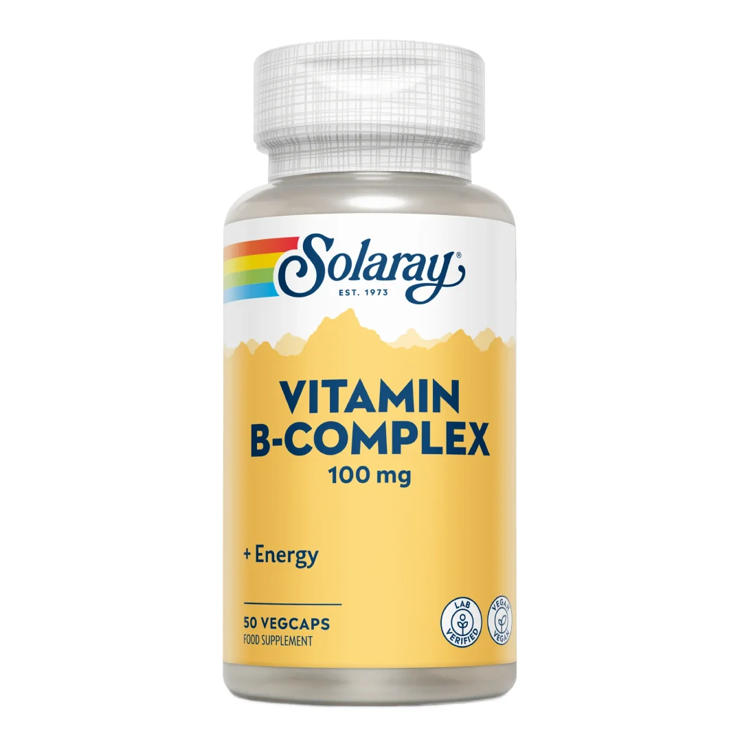 Vitamin B-Complex 100 Solaray, 50 Capsule, Secom