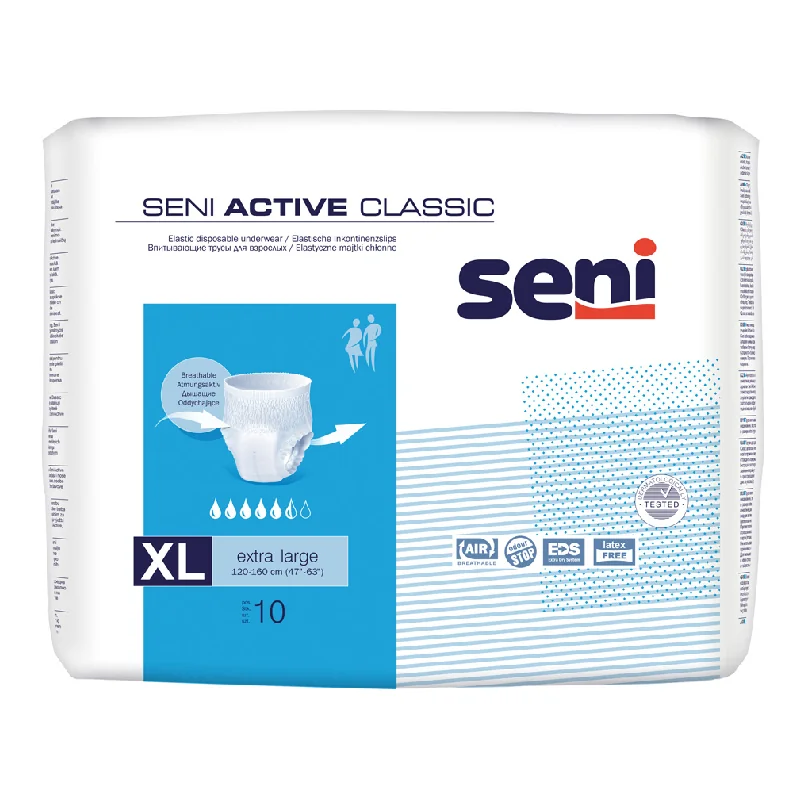 Chilot Elastic Absorbant Active Classic, Extra Large, 10 Bucăți, Seni