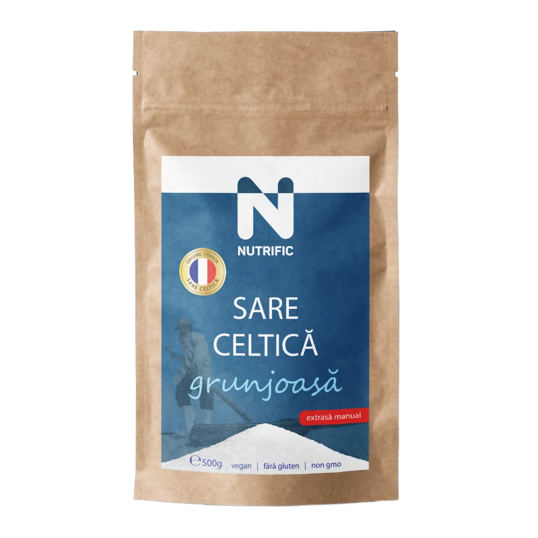Sare Celtică Grunjoasă Extrasă Manual, 500G, Nutrific