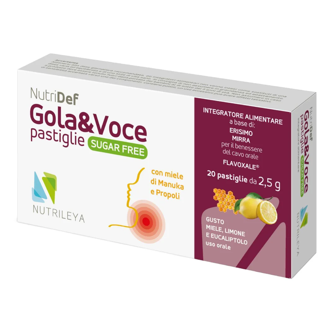Gola & Voce Lămâie Și Miere De Manuka Fără Zahar NutriDef, 20 Dropsuri, Nutrileya