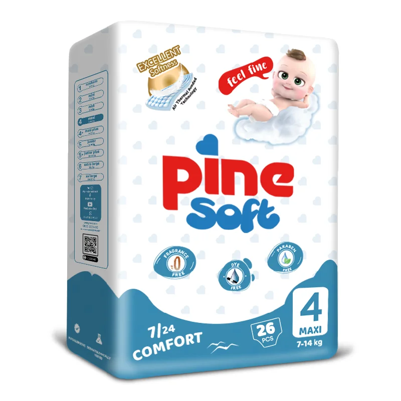 Scutece Maxi Soft, 7-14 Kg, 26 Bucăți, PINE