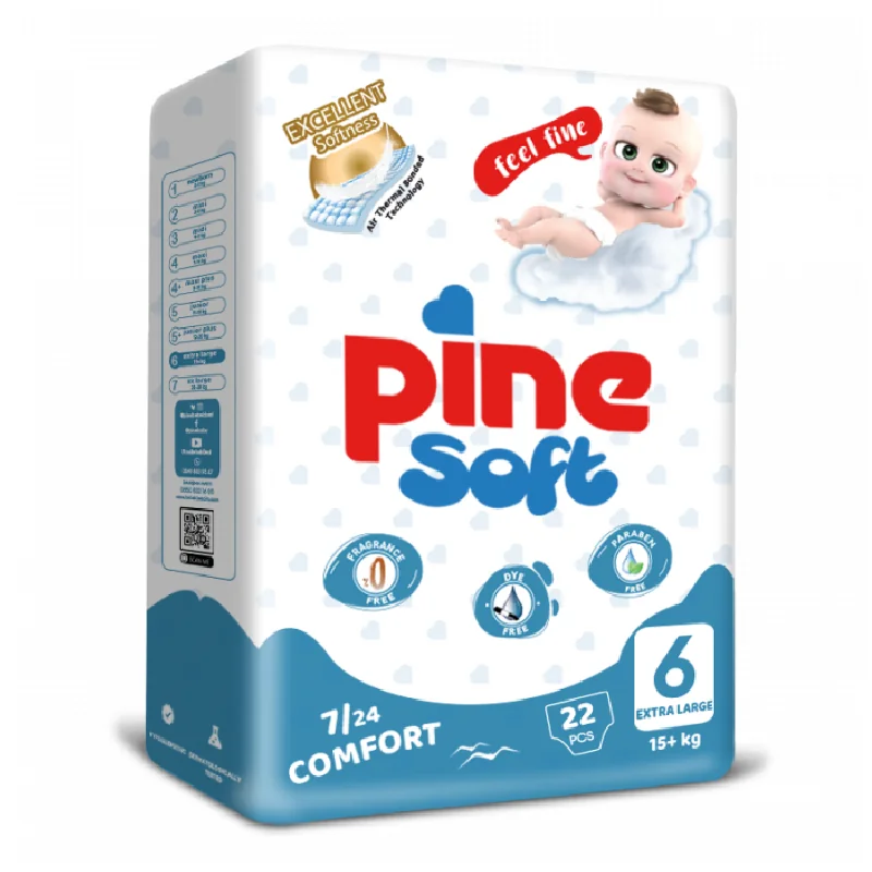 Scutece Extra Large Soft, 15+ Kg, 22 Bucăți, PINE