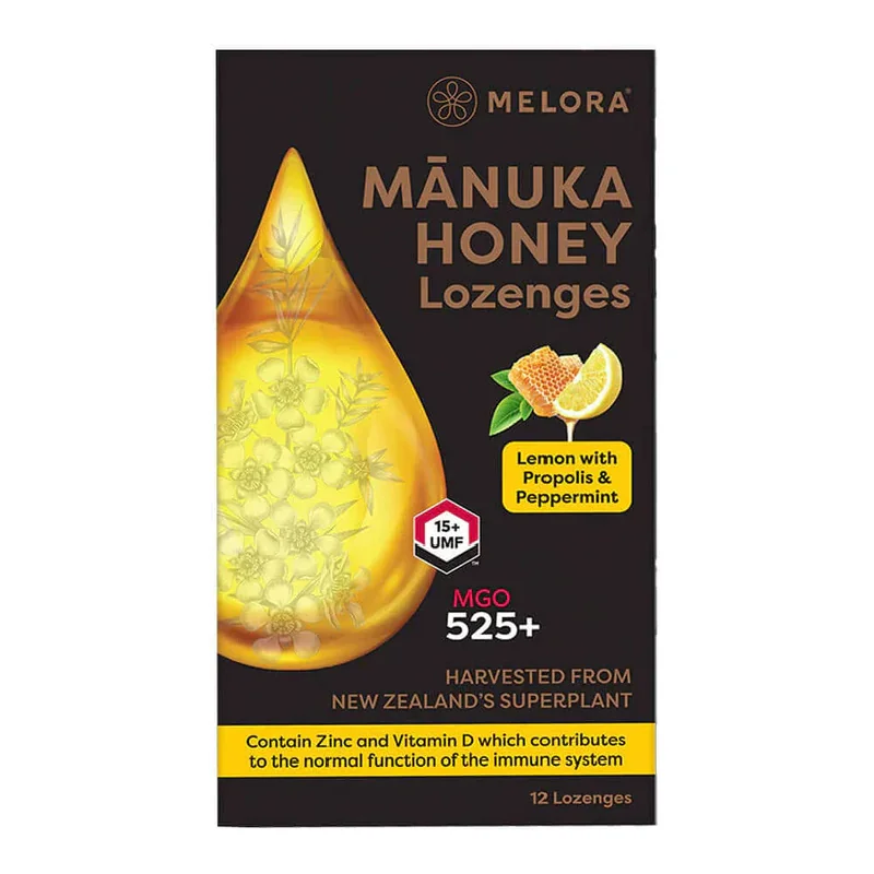 Dropsuri Din Miere De Manuka Cu Lămâie Și Propolis, 12 Bucăți, Melora