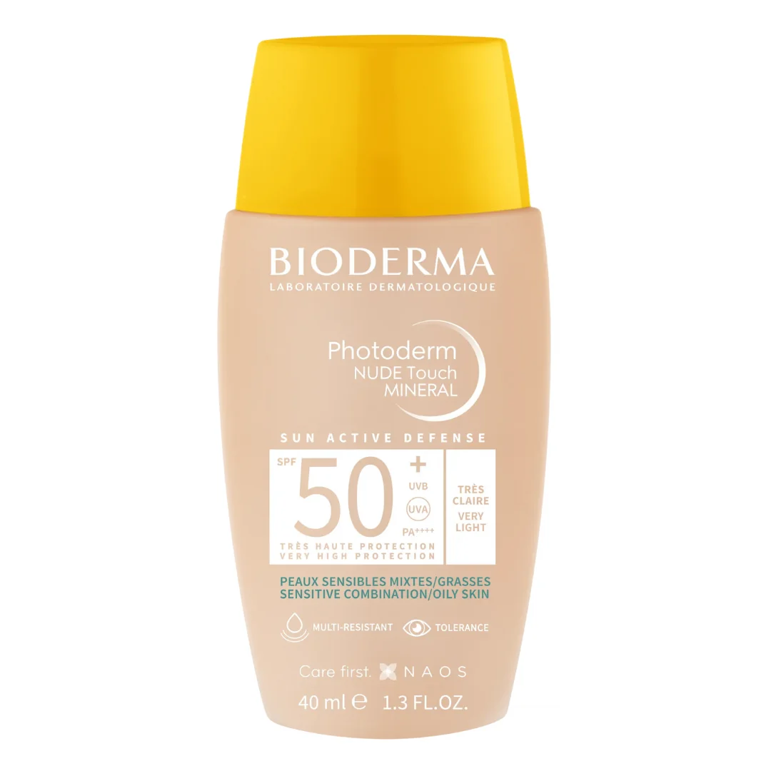Fluid Photoderm Nude Touch Mineral, SPF50+, Nuanta Foarte Deschisa, 40 Ml, Bioderma