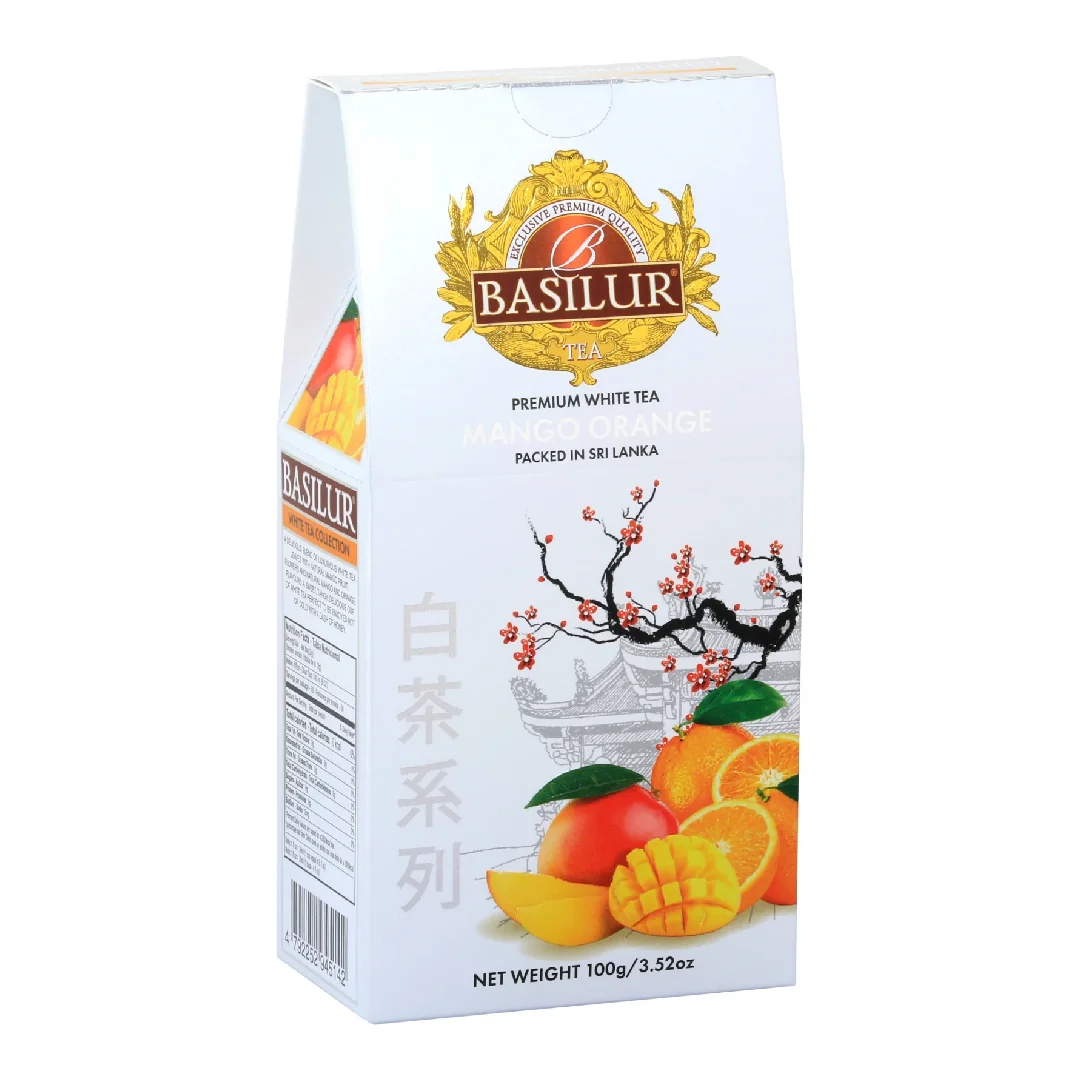 Ceai Alb White Tea Mango Orange, 100 G, Basilur