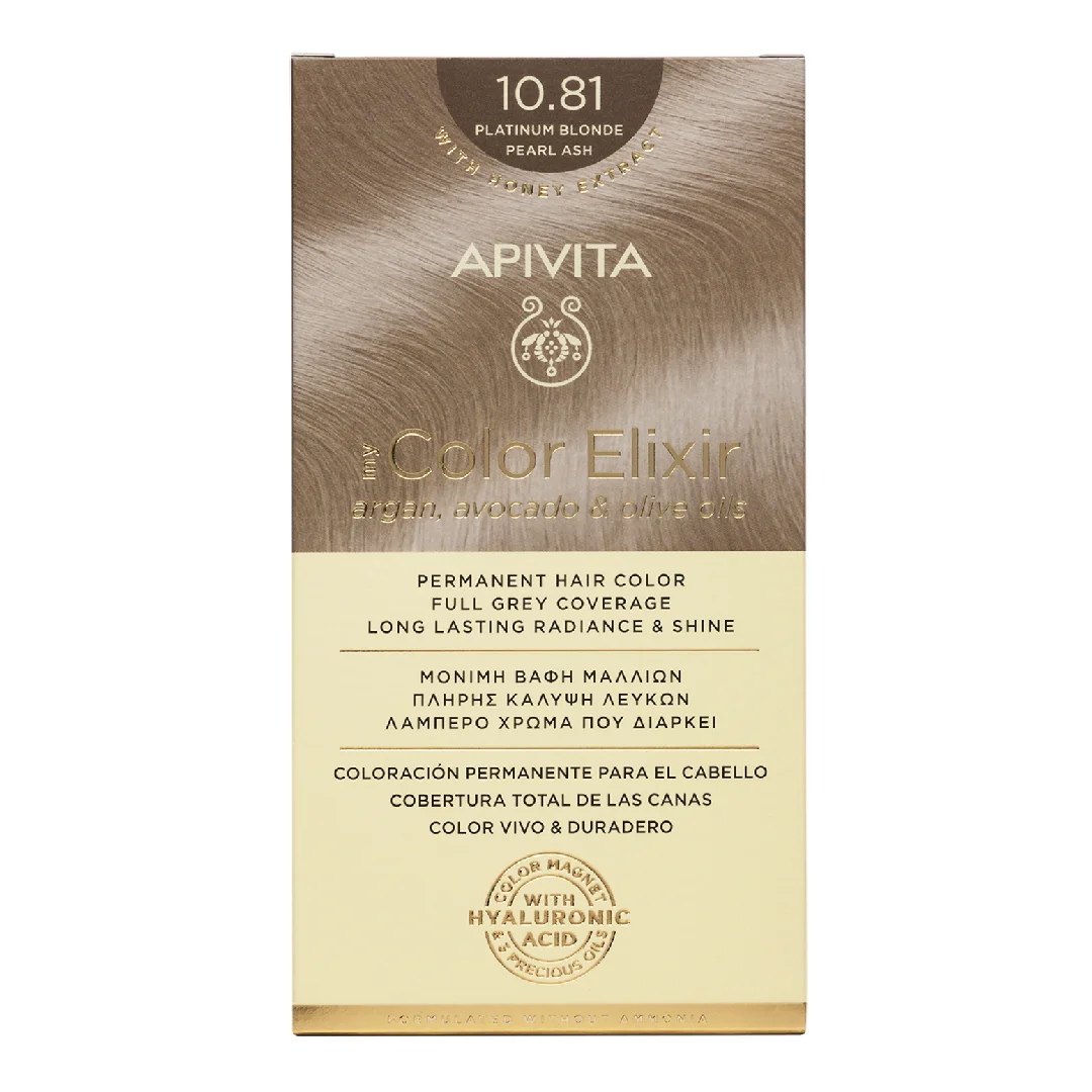 Vopsea De Par My Color Elixir, Platinum Blonde Pearl Ash N10.81, 155 Ml, Apivita