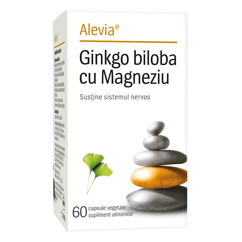 Ginkgo Biloba Cu Magneziu, 60 Capsule Vegetale, Alevia