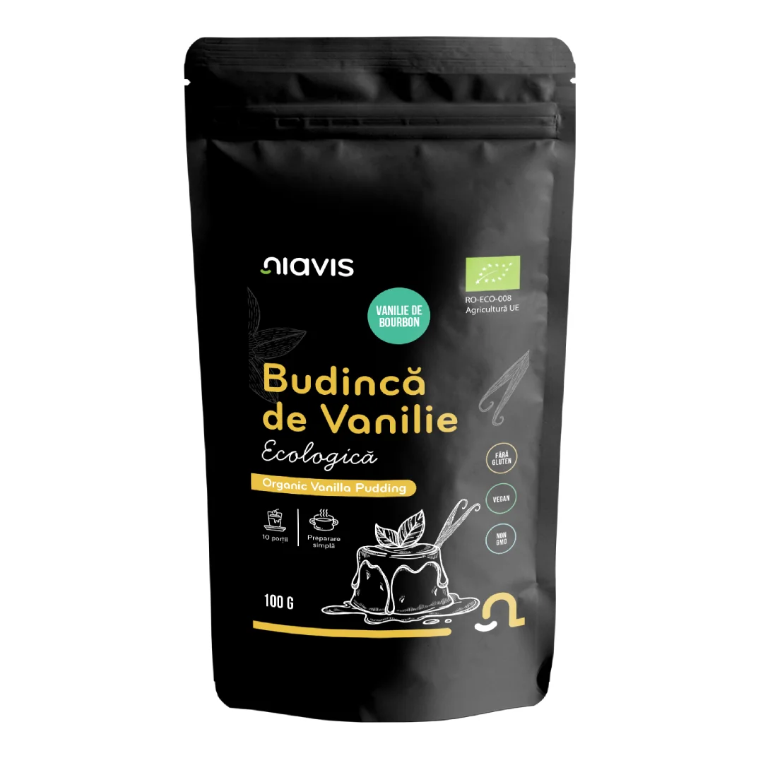 Budincă De Vanilie Bio Fără Gluten, 100 G, Niavis