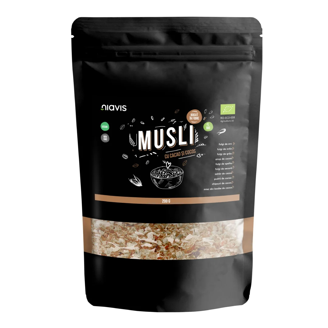 Musli Bio Cu Cacao Si Cocos, 200G, Niavis