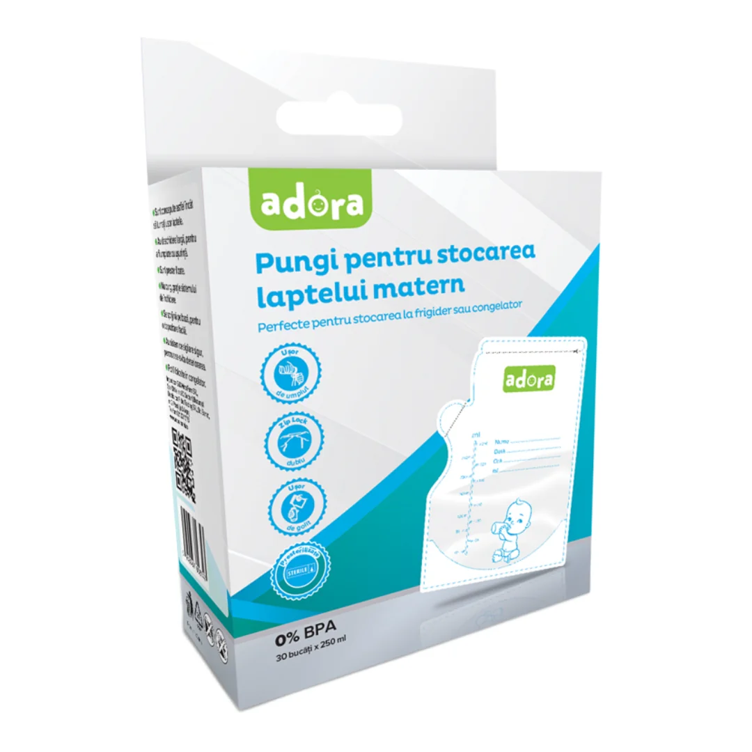Pungi Pentru Stocarea Laptelui Matern, 30 Bucăți, Adora