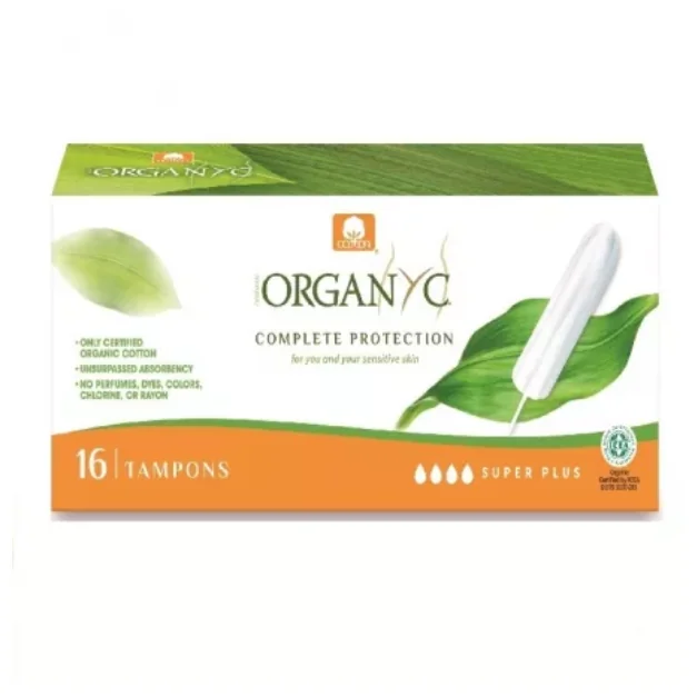 Tampoane Din Bumbac Organic Super Plus, 16 Bucati, Organyc