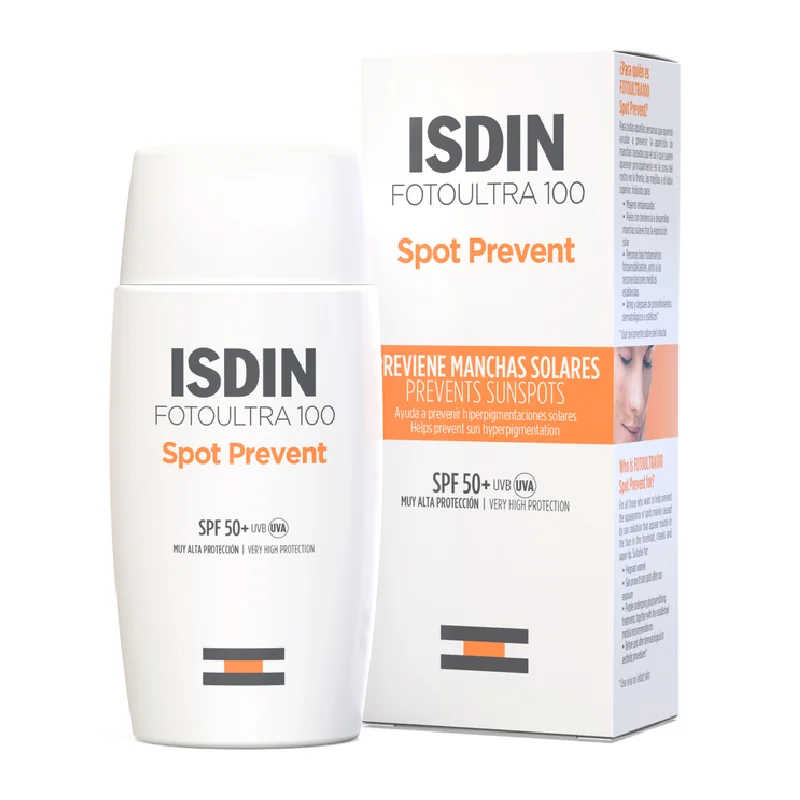 Fluid Protecție Solară Spf50+, Fotoultra Spot Prevent Fusion Fluid, 50 ml, Isdin