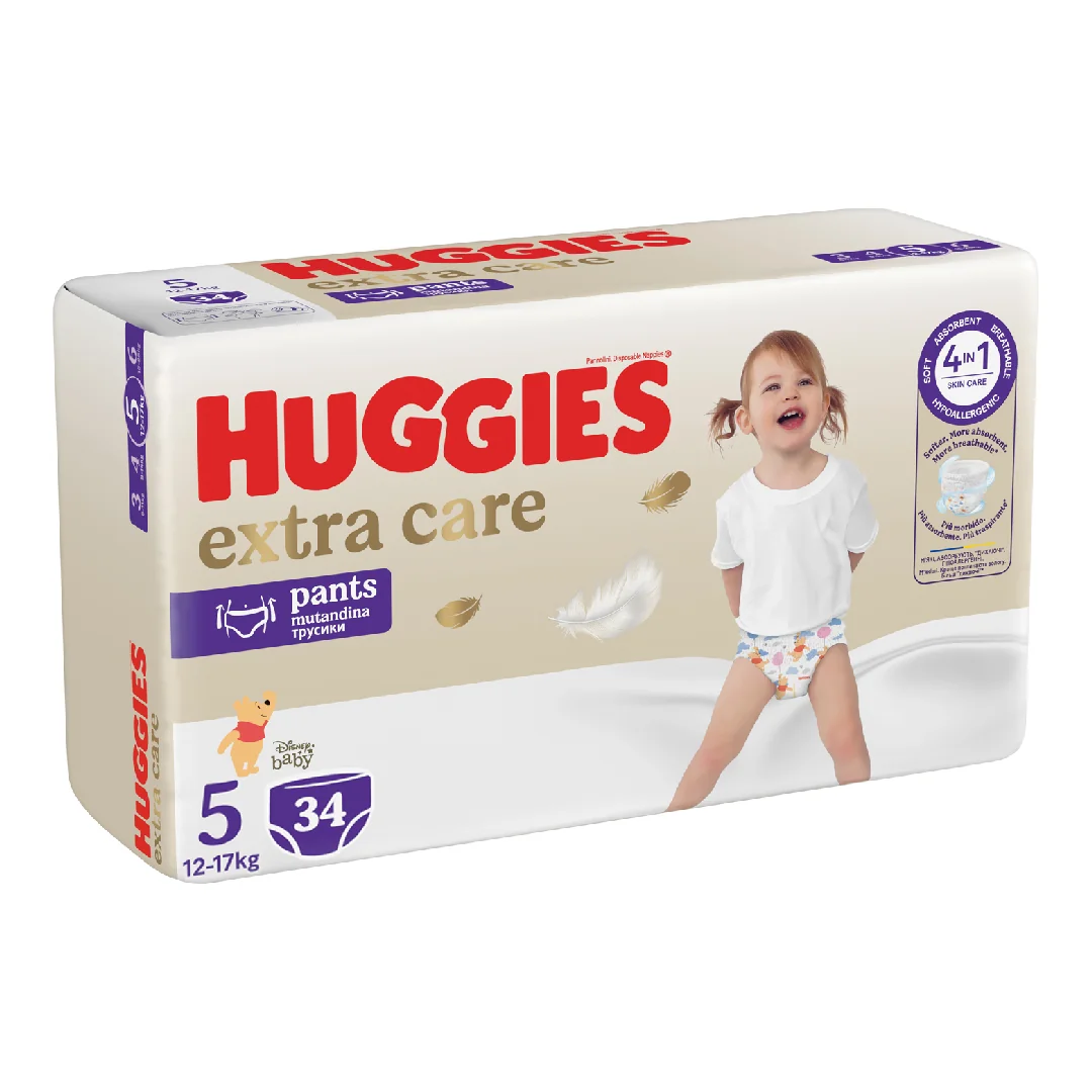 Scutece Chilotel Extra Care Pants Nr. 5, 12-17 Kg, 34 Bucăți, Huggies