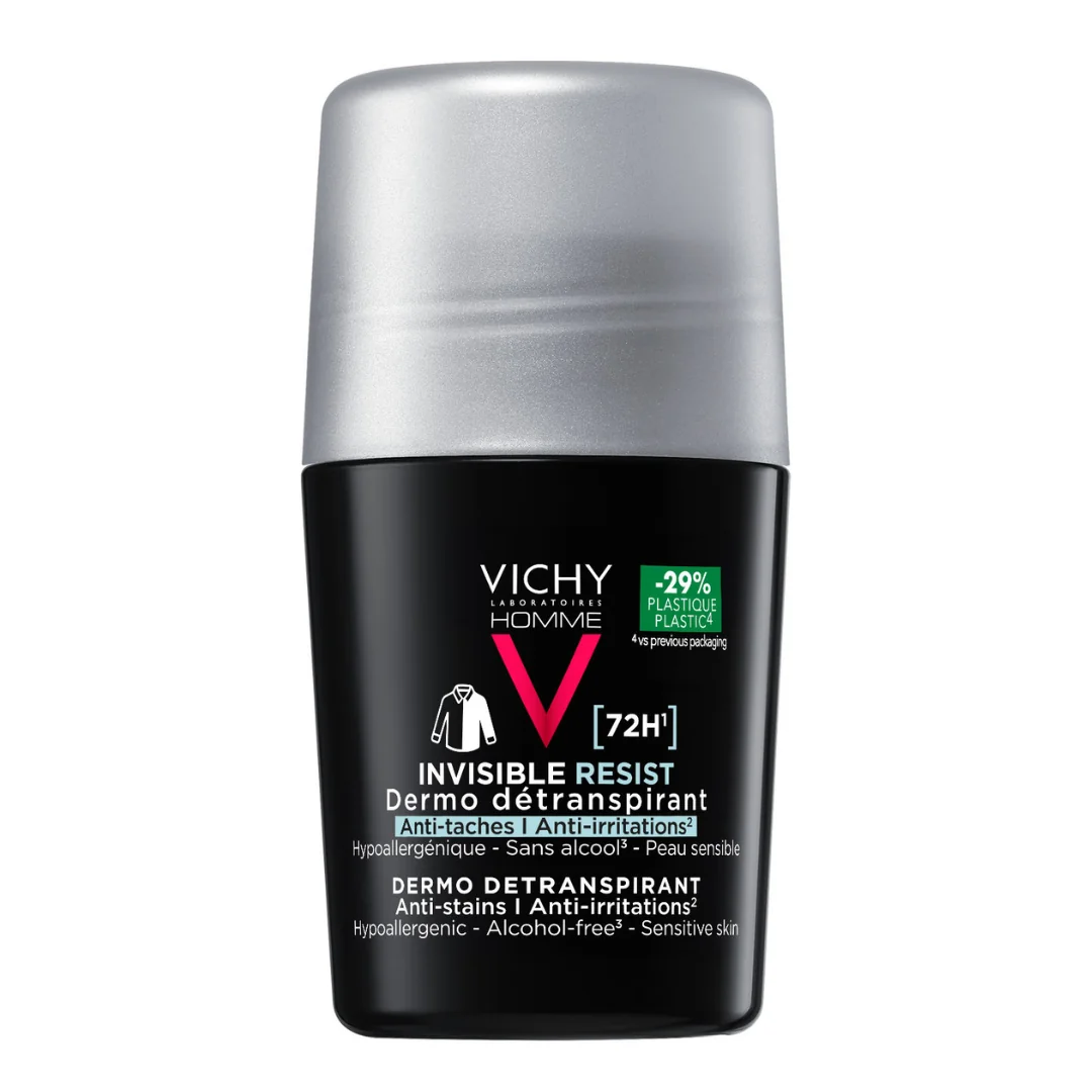 Deodorant Roll-On Invisible Resist 72H Homme, 50 Ml, Vichy