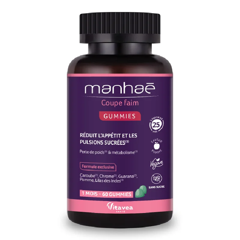 Coupe Faim Gummies, 60 Jeleuri Gumate, Manhae
