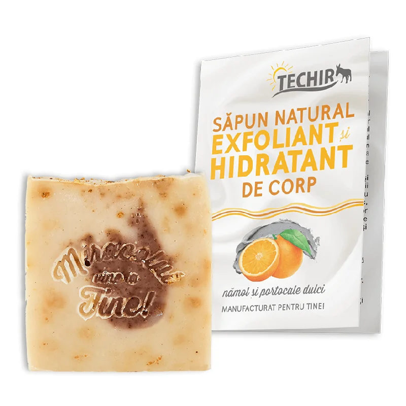 Sapun Natural Exfoliant Si Hidratant De Corp Cu Namol Si Portocale Dulci, 120 G, Techir