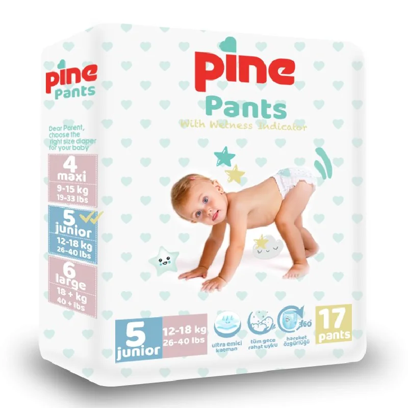 Scutece Tip Chilot Pants, 5 Junior, 12-18 Kg, 17 Bucăți, Pine