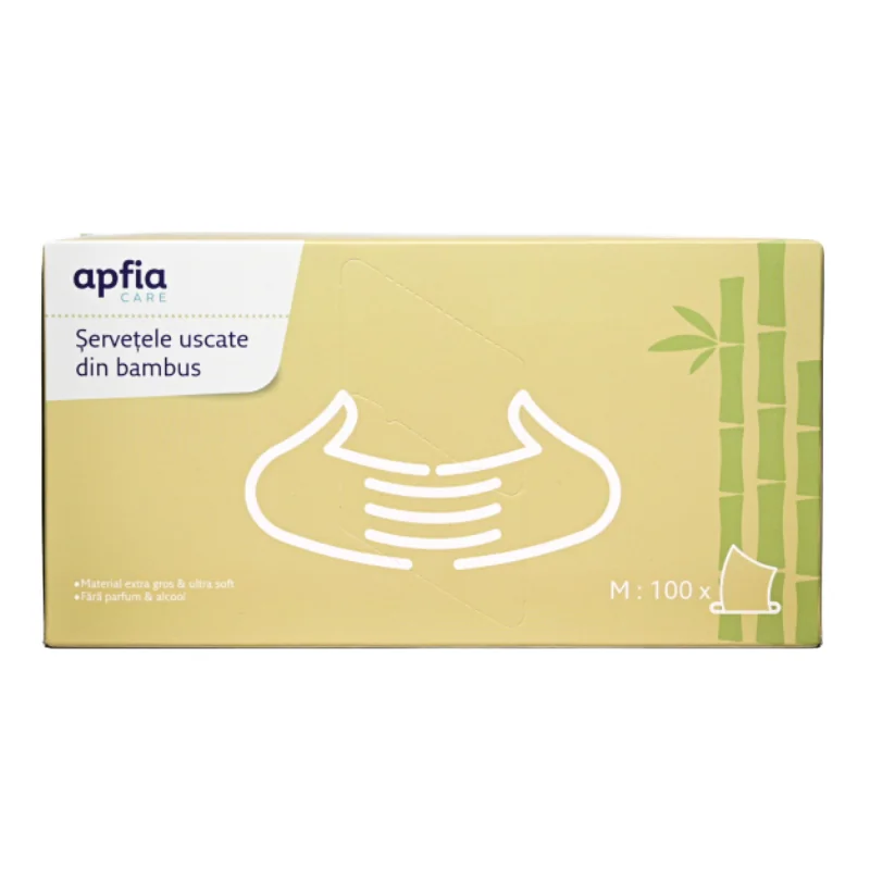 Servetele Uscate Din Bambus, Hipoalergenice Si Biodegradabile, 100 Bucati, Apfia Care