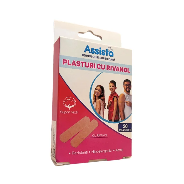 Plasturi Cu Rivanol 19mm*72mm, 20 Bucati, Assista